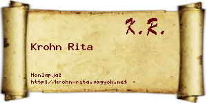 Krohn Rita névjegykártya