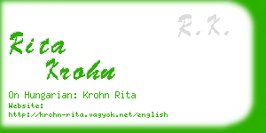 rita krohn business card